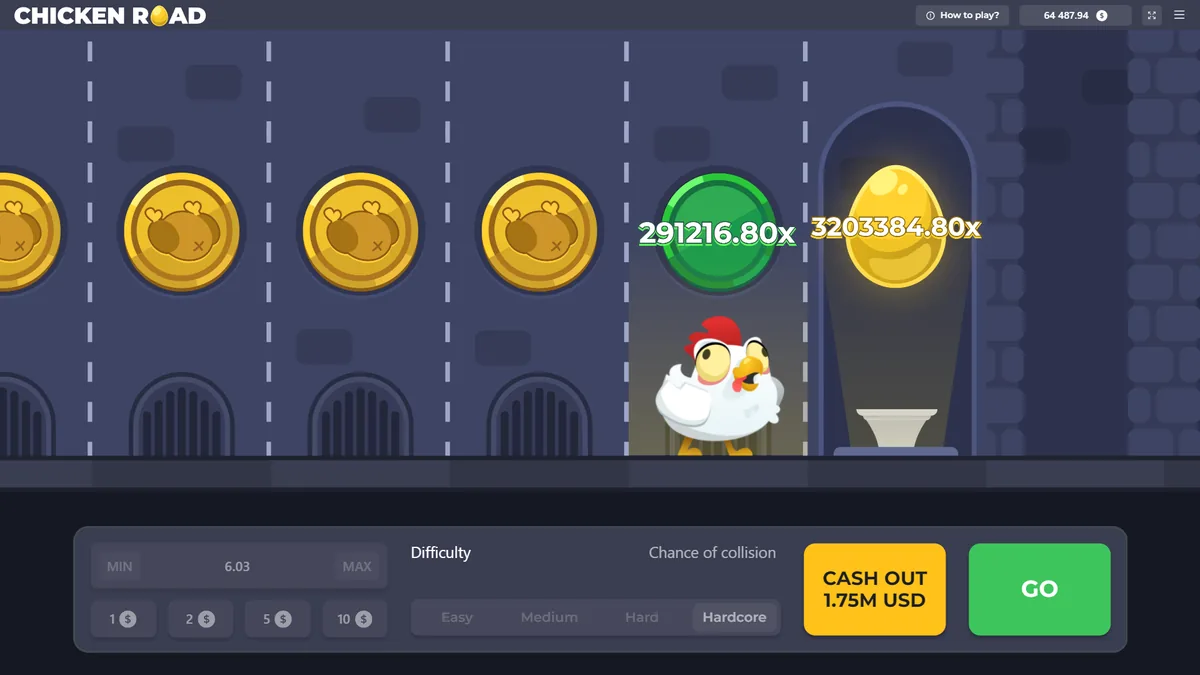 A galinha de Chicken Road perto do fim com multiplicadores enormes e saque de 1,75M